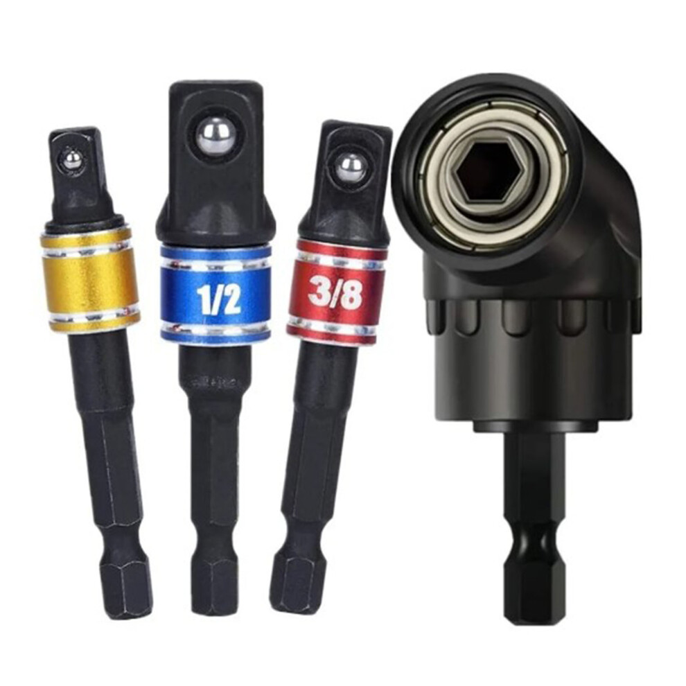 4Pcs Drill Adapter 105 Angled Bit 1/2In 3/8In 1/4In 323163096360