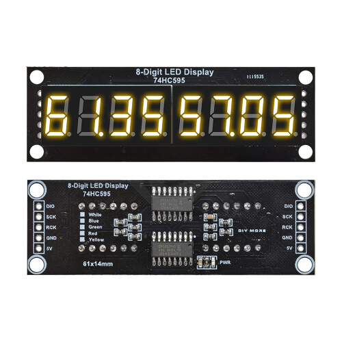 8-stellige 7-Segment-LED-Anzeige, 5V, 0,36 Zoll, Gelb 1
