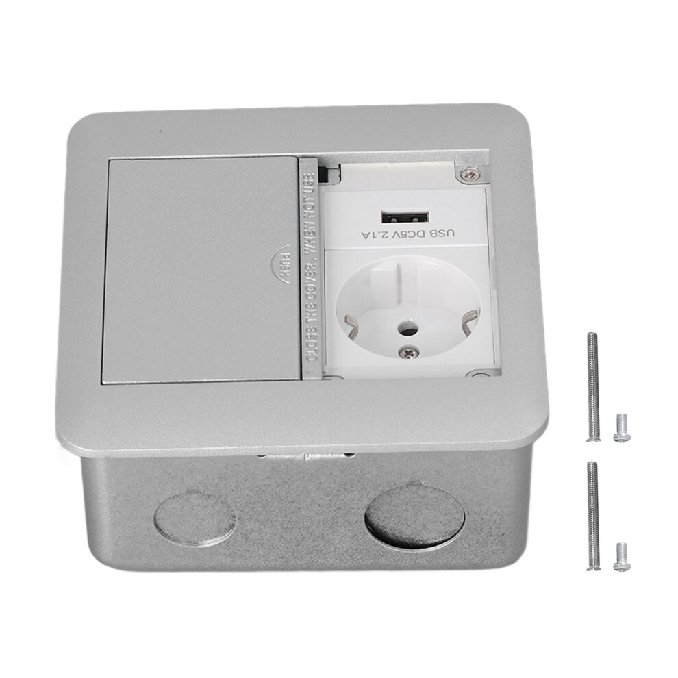 (Dark Grey) 2 Outlets Power Socket Flame Retardant Waterproof Recessed 81 323163102344