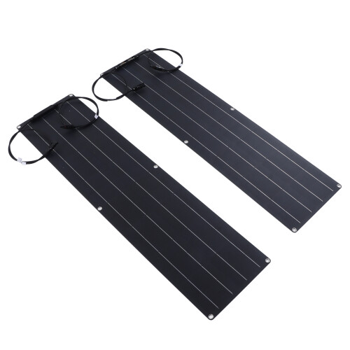 Flexibles 100W-Mono-Solarpanel mit Kabel schwarz 1