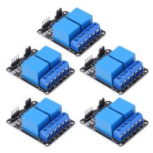 5Pcs 2 Channel Relay Module Optocoupler ABS PLC Support AVR PIC