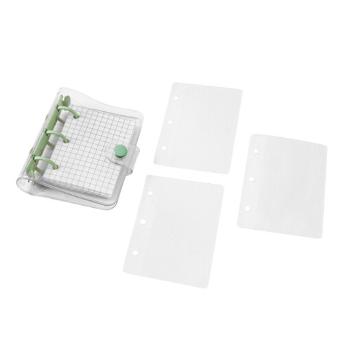 Transparenter 3-Ring-Binder-Cover Grid PVC Snap