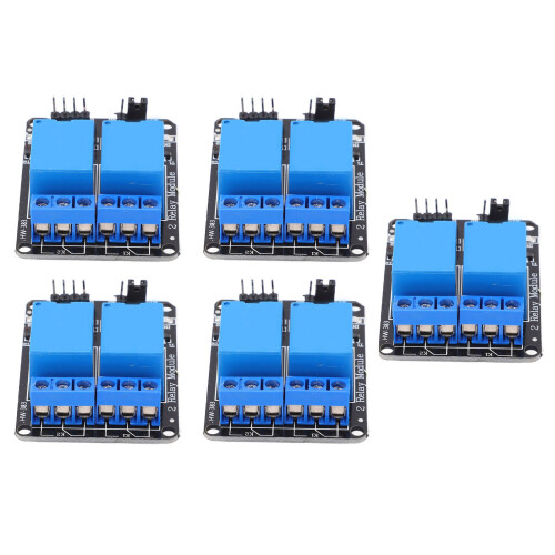 5Pcs 2 Channel Relay Module Optocoupler ABS PLC Support AVR PIC 2