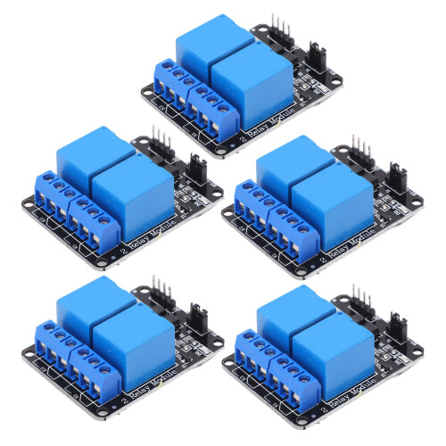 5Pcs 2 Channel Relay Module Optocoupler ABS PLC Support AVR PIC 1
