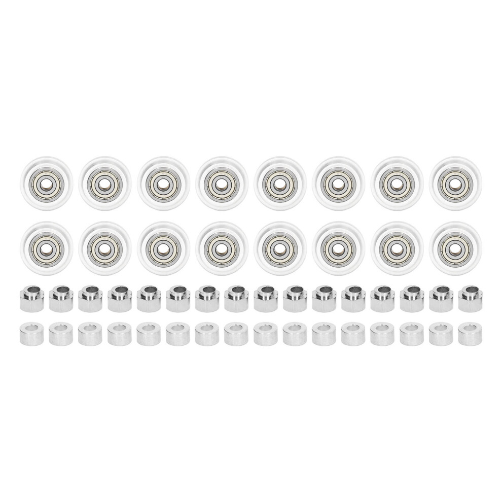 (Black) 48Pcs 3D Printer Pulley Set Pom Steel Low Friction Transparent 323163109497
