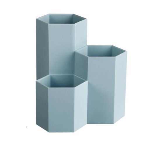3-Fach Hexagonaler Stifthalter Blau für Make-up