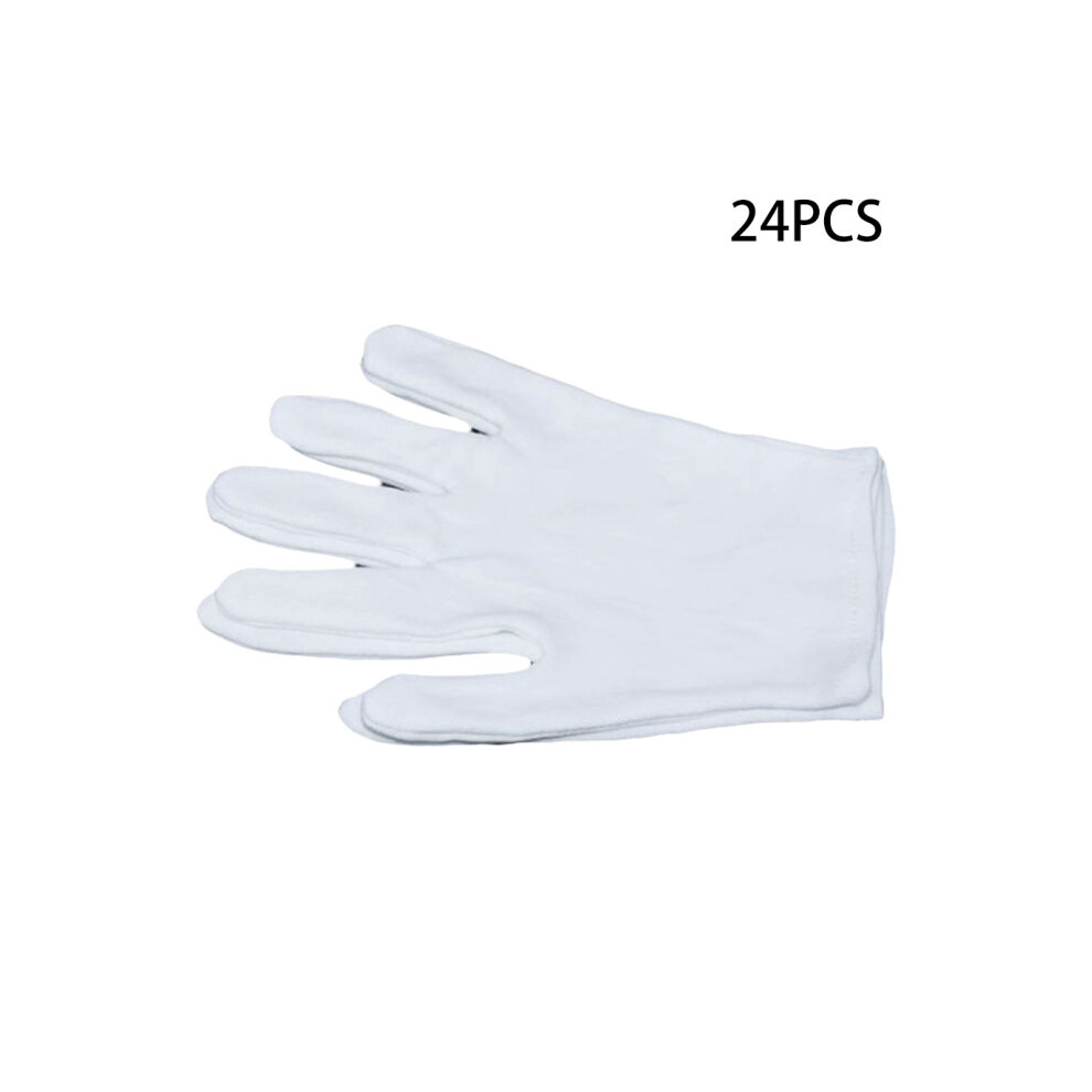 24Pcs White Cotton Gloves For Dry Hands Jewelry Inspection 323163107004