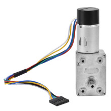 (DC12V 90RPM) DC-Wurmgetriebemotor 15mm Doppelwelle 66U/min mit Encoder JGY-370