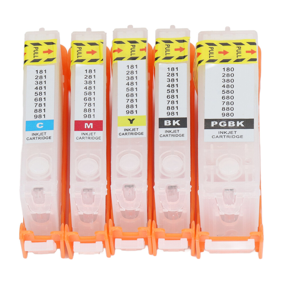 (480 481) 5Pcs Reusable Ink Cartridge Pgbk Bk C M Y 480 481 323163100166