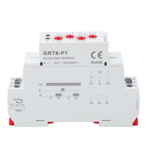 Elektronisches Zeitschaltrelais AC230V DIN-Schiene LED