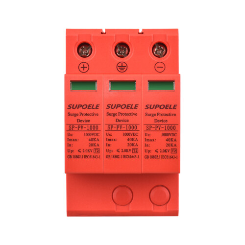 DC 1000V 3P 40KA Surge Protector PV Breaker DIN Rail 1