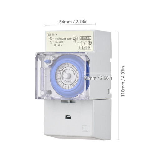 24h-Timer-Schalter 110-230V 30min 48-fach DIN-Schiene 1