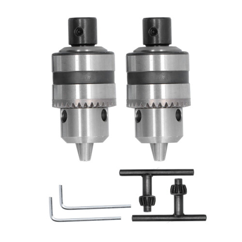 2x Schwerlast-Bohrfutter 3 Backen 1/2 Zoll 1,5-10mm Alu
