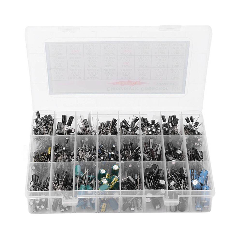 630Pcs Aluminum Electrolytic Capacitor Kit 0.1Uf-1000Uf Diy 323163105628