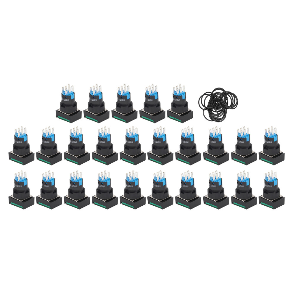 25Pcs Push Button Switch Ac 0-240V 5A With Light 323163106069