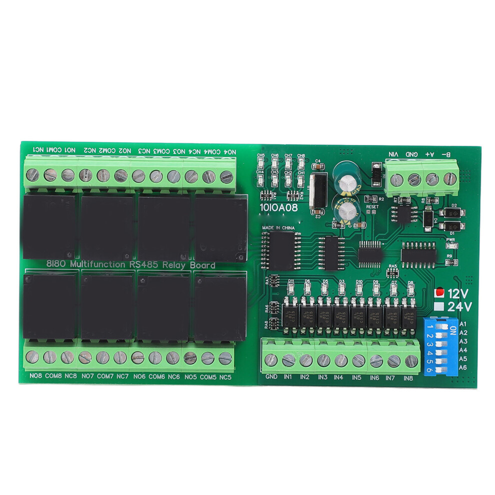 8 Channel Relay Module Rs485 Dc12v Control Board 323163108612