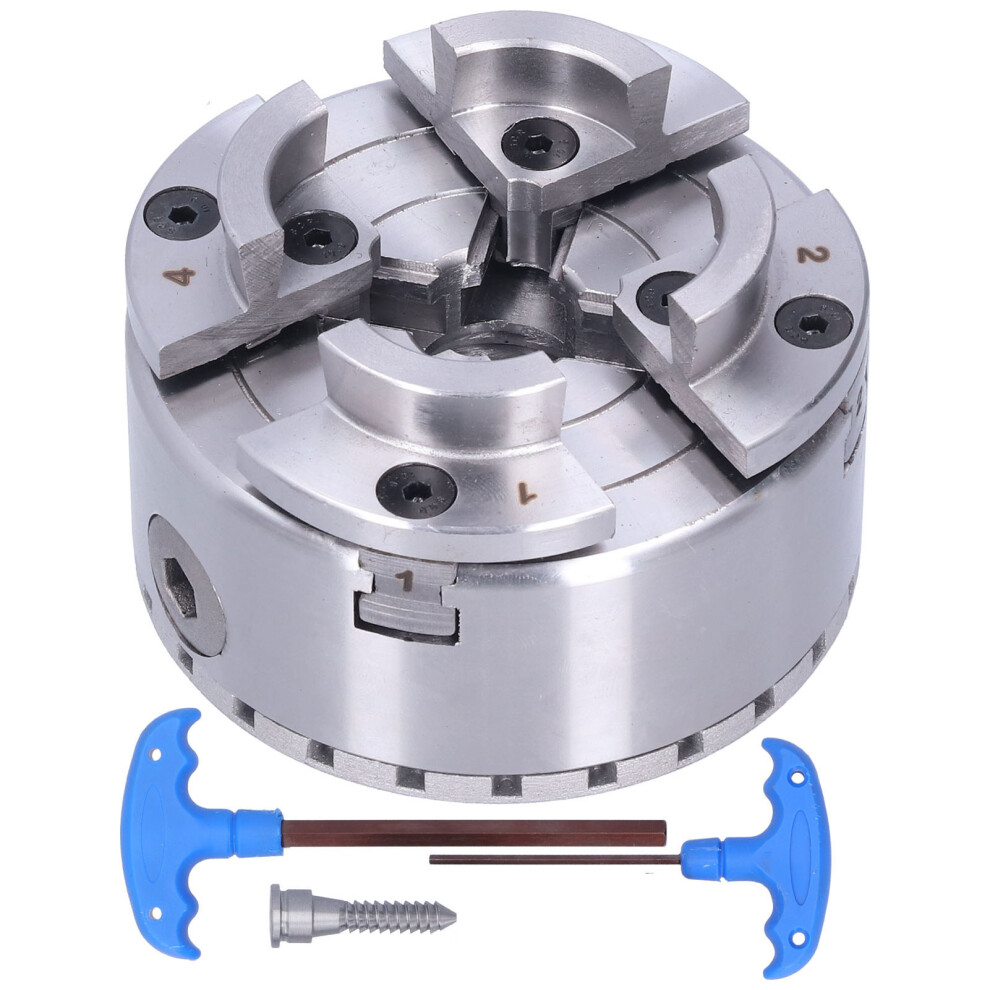 Self-Centering Lathe Chuck M33 4In 4-Jaw Metal Woodworking Kp96-B 323163153568