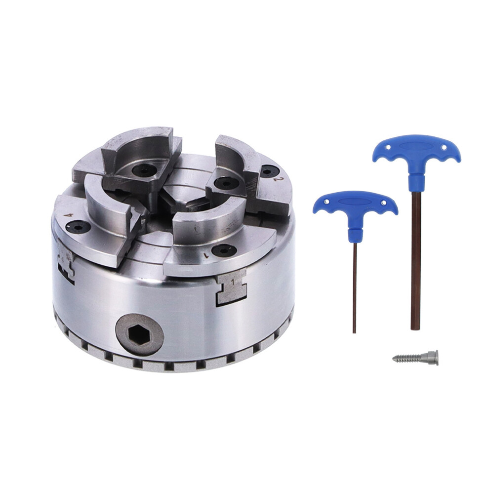 Self-Centering Lathe Chuck M40 4In 4-Jaw Metal Woodworking Clamp 323163153773