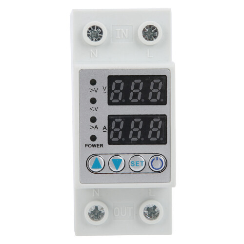 Overvoltage Undervoltage Protector LED Adjustable Self Reset AC 1