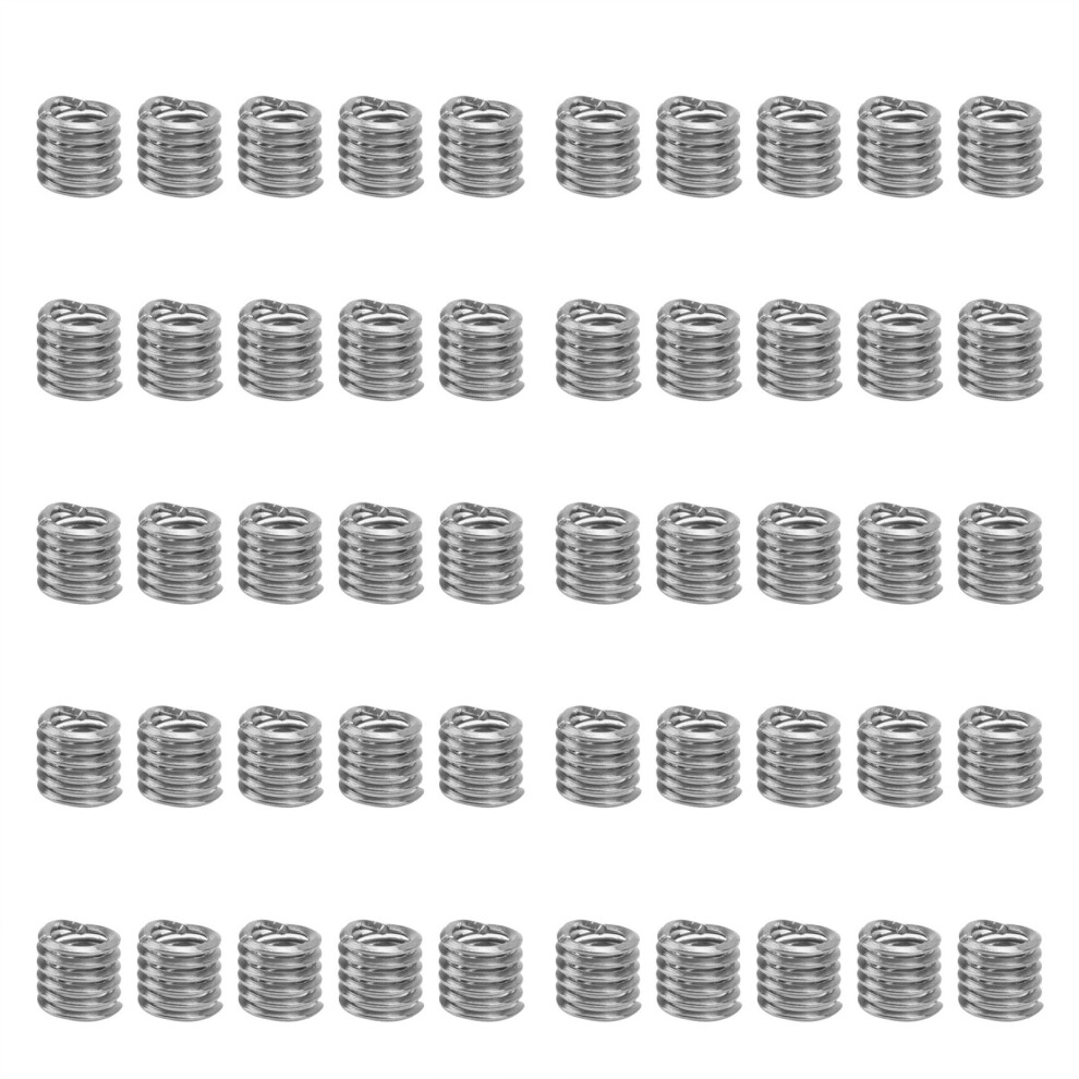 (1.5D) 50Pcs Wire Thread Insert Stainless Steel Screw Repair Set 2-56 323163164335