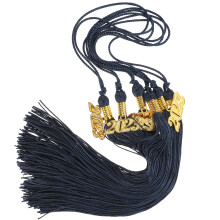 6Pcs Black Polyester Graduation Cap Tassels with 2023 Charm for DIY