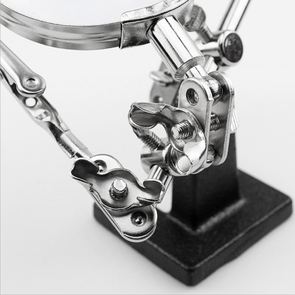 3Rd Hand Soldering Tool Vise Clamp Magnifying Glass Electrician Aid 323163165820