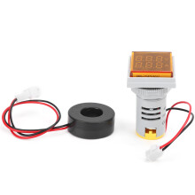 (Yellow) AD16-22FVA 2in1 Voltmeter Amperemeter Spannung Strom Messgerät Gelb