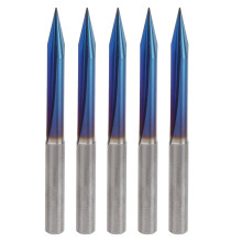 5x V-Spitze Fräser 4mm Schaft Hartmetall 4x0,3x25mm