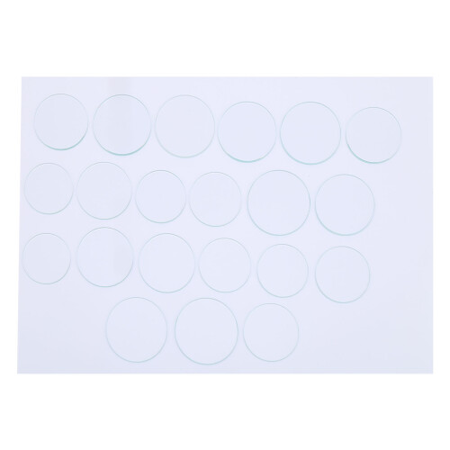21x 35-45mm Flachglas-Uhrlinse 1,2mm Stärke