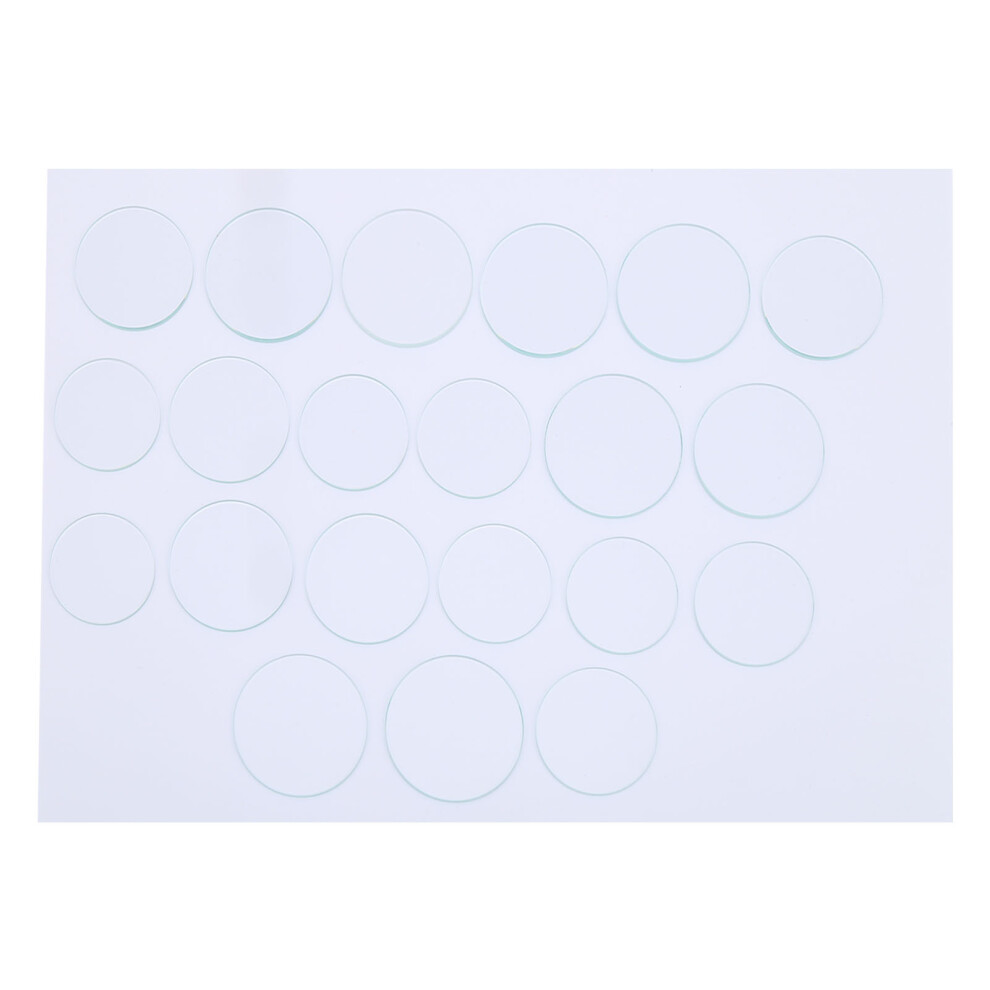 21Pcs 35-45Mm Flat Watch Glass Lens Set 1.2Mm Thickness 323163166117