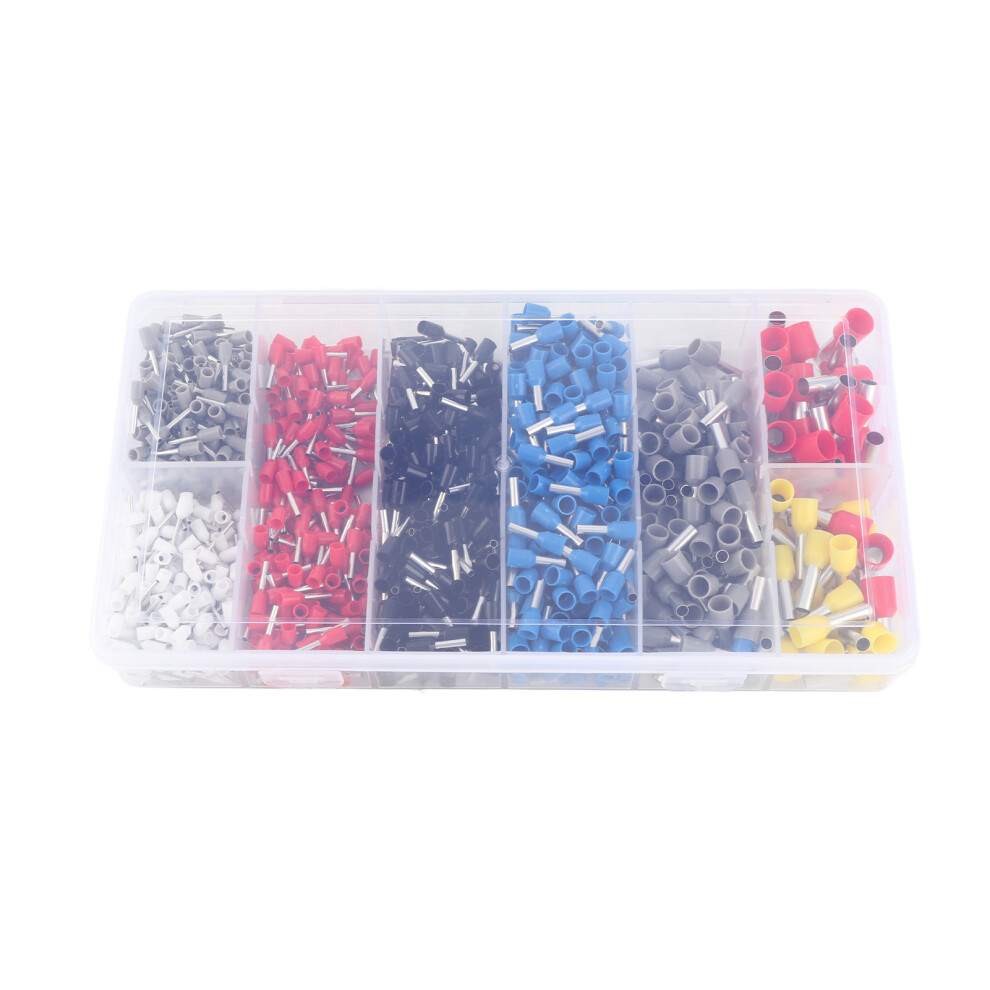 1250Pcs Hsc8 Tube Terminal 0.25-10Mm2 Mixed Colors With Case 323163157108