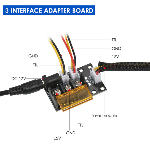 2-3 Pin Lasermodul-Adapter mit Kabeln für Gravierer 2