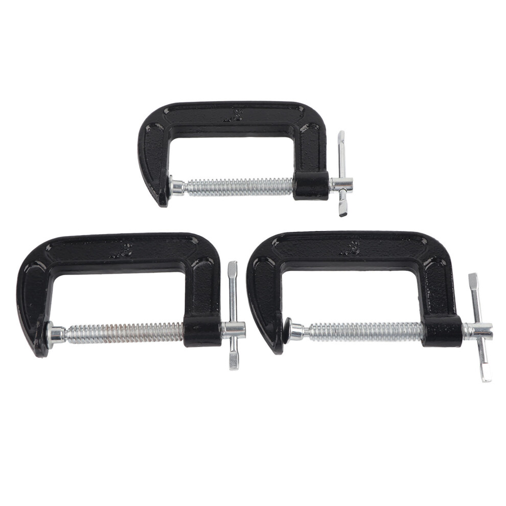 3Pcs C Clamp Malleable Steel Woodworking Fixture 323163169620
