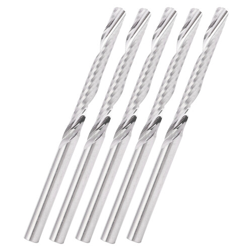 5x Fräser mit geradem Schaft 1-Schneide 3,175mm 1