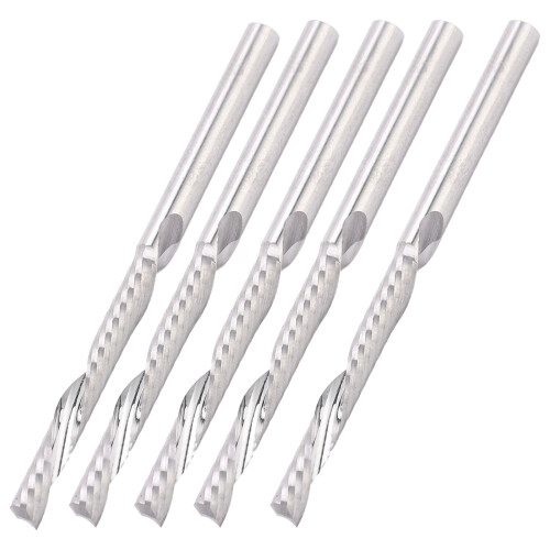 5x Fräser mit geradem Schaft 1-Schneide 3,175mm 2