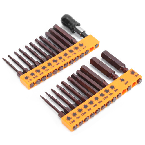 23x Schraubendreher Bits Sechskant 60mm S2 Rot 1