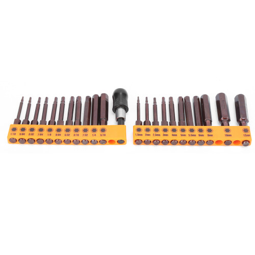 23x Schraubendreher Bits Sechskant 60mm S2 Rot 2