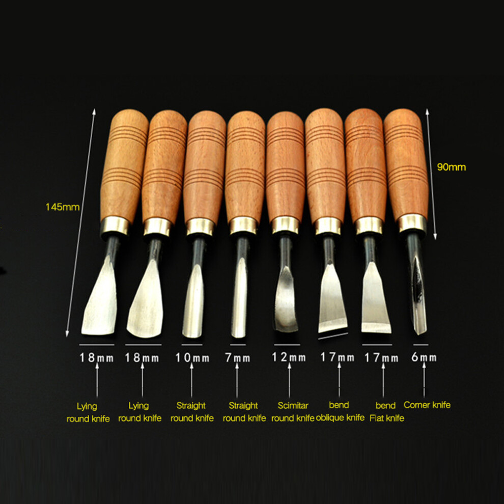 8 in 1 Wood Carving Tool Set Chisel Woodworking Multifunction