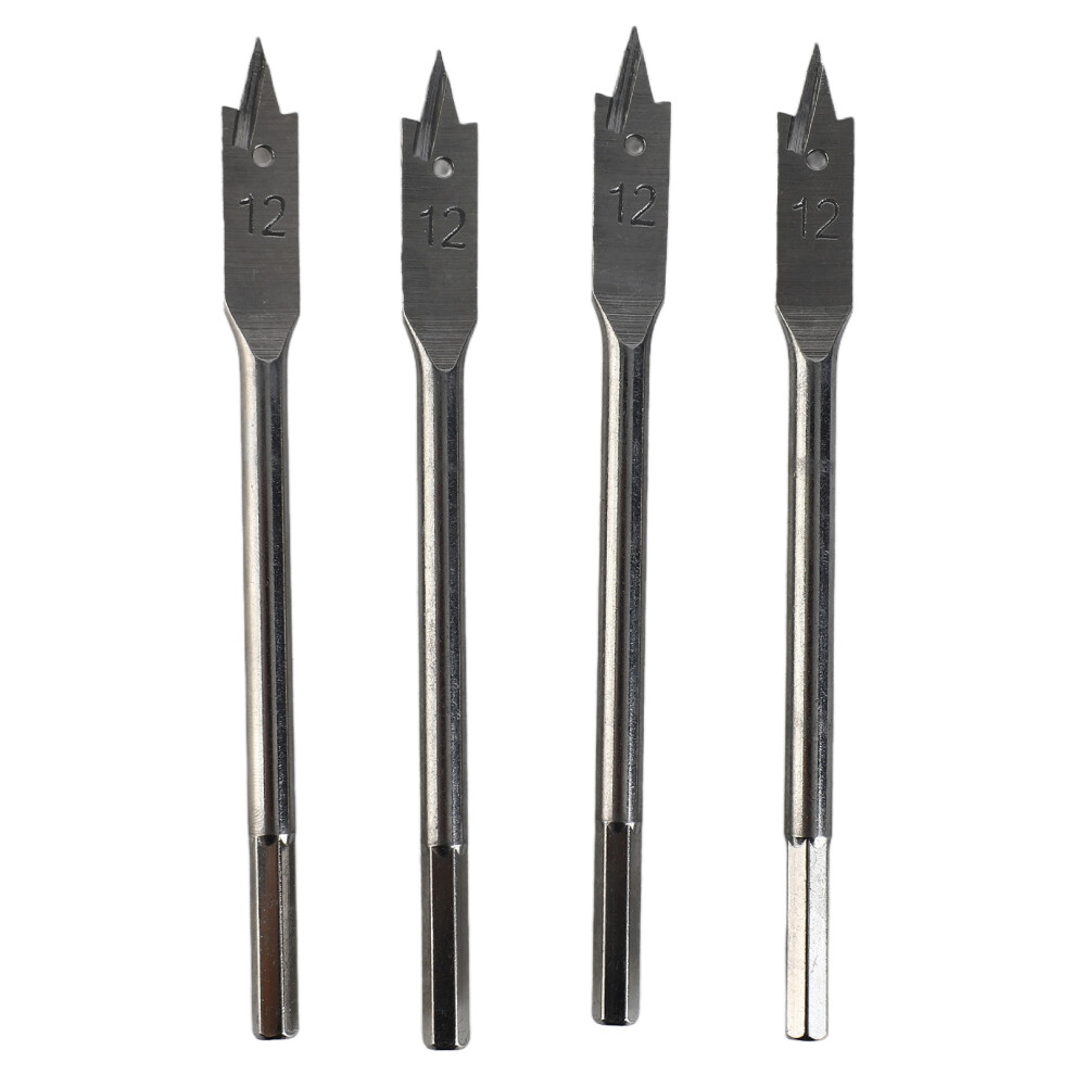 4Pcs Spade Drill Bit Set High-Carbon Steel Woodworking 12Mm 323163165639