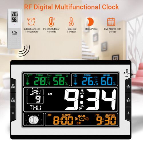 Digitale Temp-Feuchtigkeitsuhr Thermo-Hygrometer Großdisplay 2