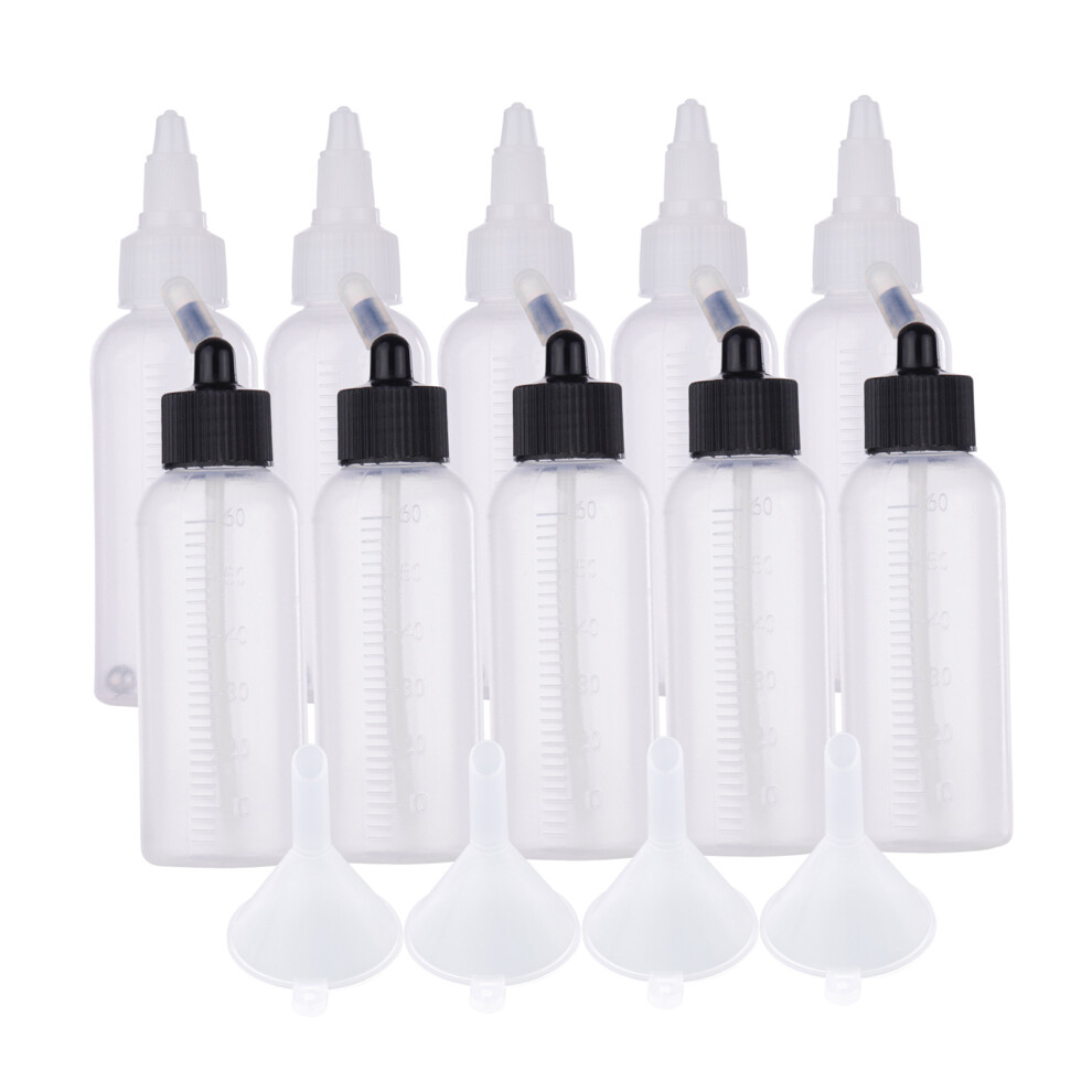 10Pcs 65Ml Airbrush Paint Bottle With Funnel Scale Line Iwata Badger 323163171630