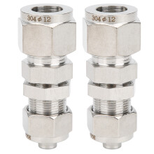 (Ф12x8) 2x Kabelverschraubung Bulkhead 304 Edelstahl Ø12x8