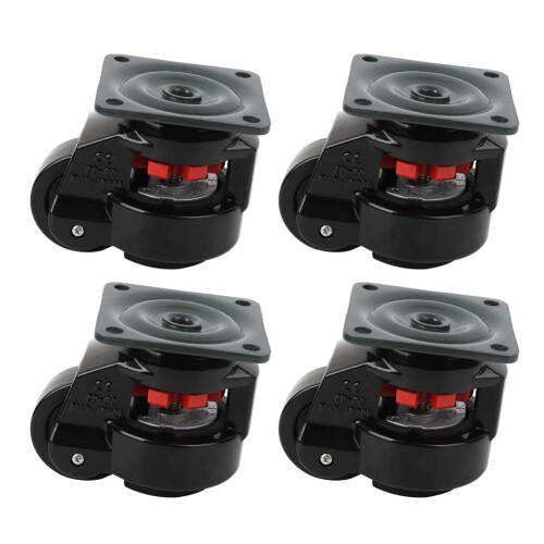 4pcs Level Adjustment Caster GD-80F Heavy Duty Black Roller Wheels
