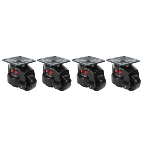 4pcs Level Adjustment Caster GD-80F Heavy Duty Black Roller Wheels 2