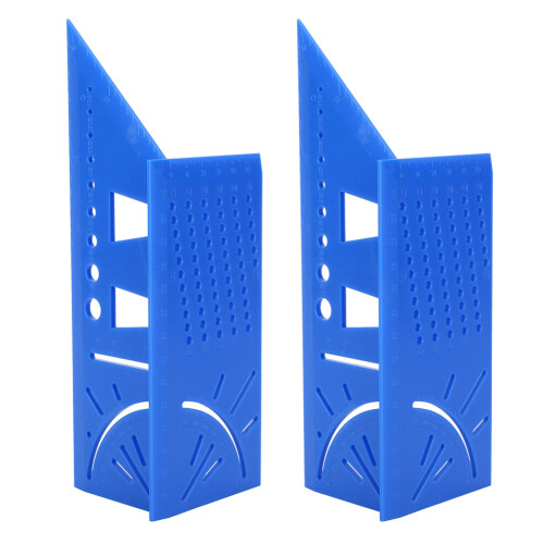 (Blue) 2x 3D Holzwinkel-Messschieber Blau