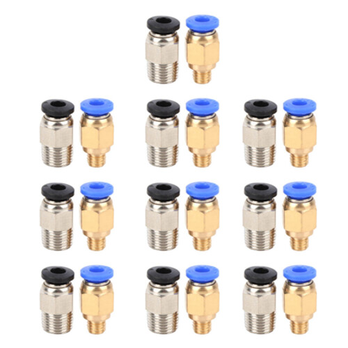20Pcs Straight Pneumatic Fitting Push Connect PC4-M10/M6