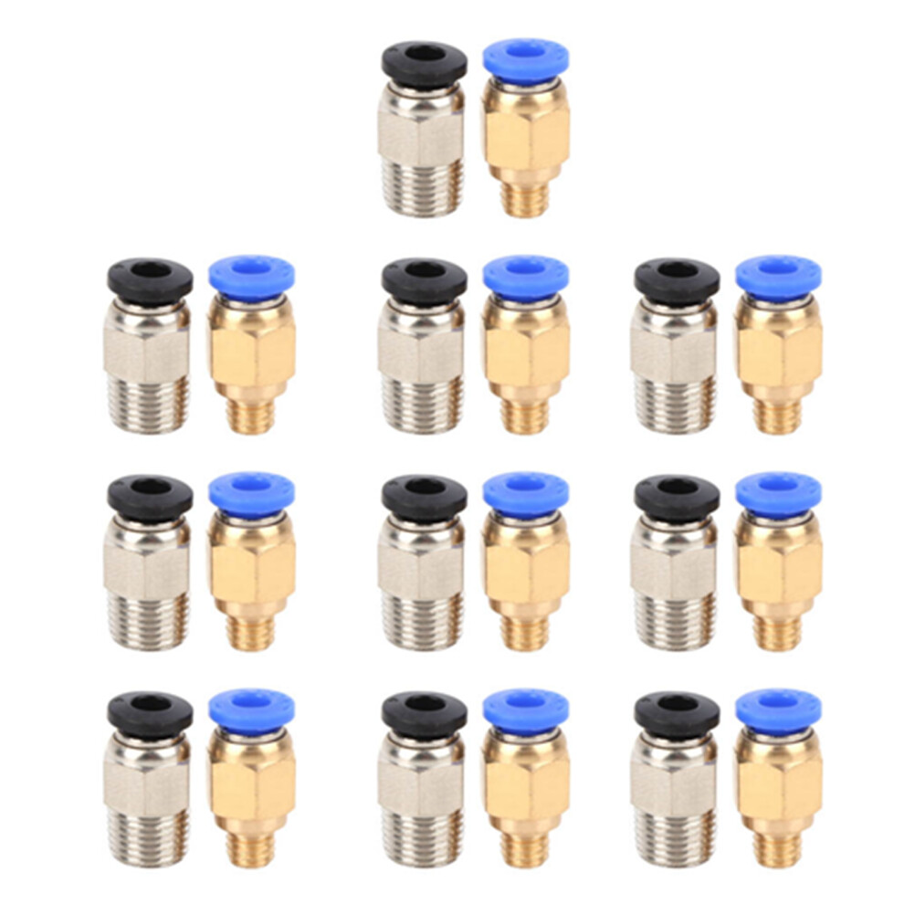 20Pcs Straight Pneumatic Fitting Push Connect Pc4-M10/M6 323163178578