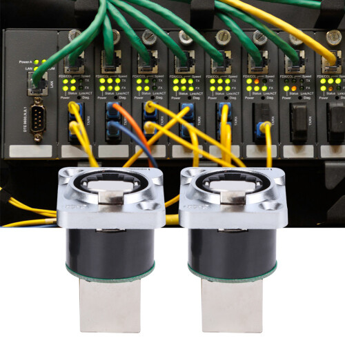 2Pcs RJ45 Right Angle Connector Fire Retardant 2