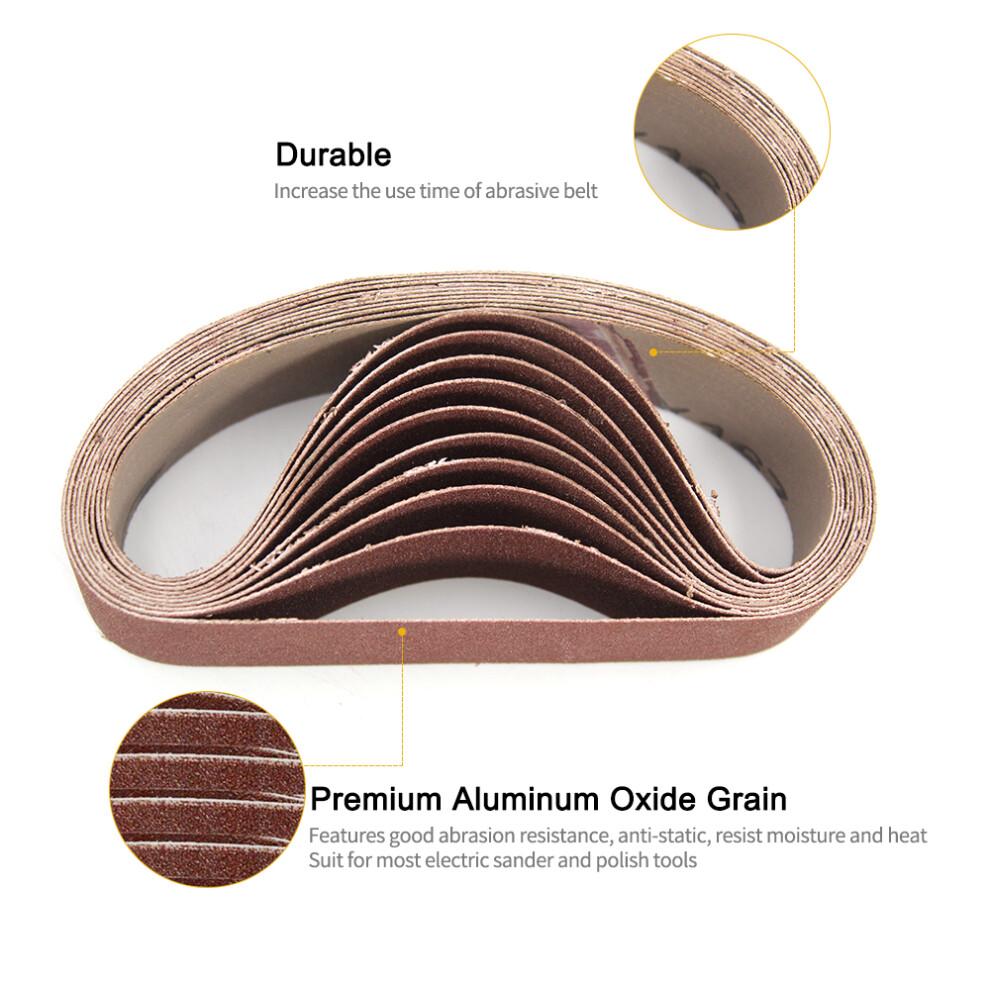 10Pcs 10X330mm 120 Grit Sanding Belts For Sander Tools 323163182667