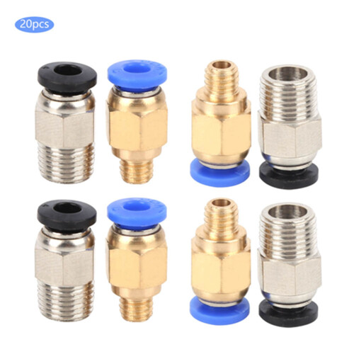 20Pcs Straight Pneumatic Fitting Push Connect PC4-M10/M6 1